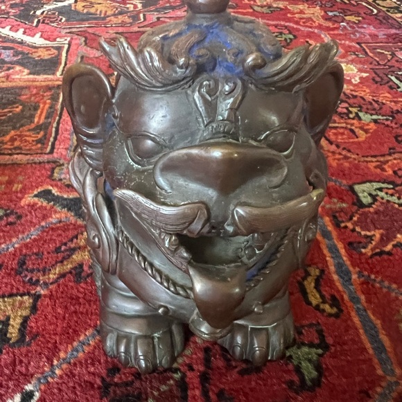 Bronze 18th century foo dogs the Paul lapis - Picture 4 of 16